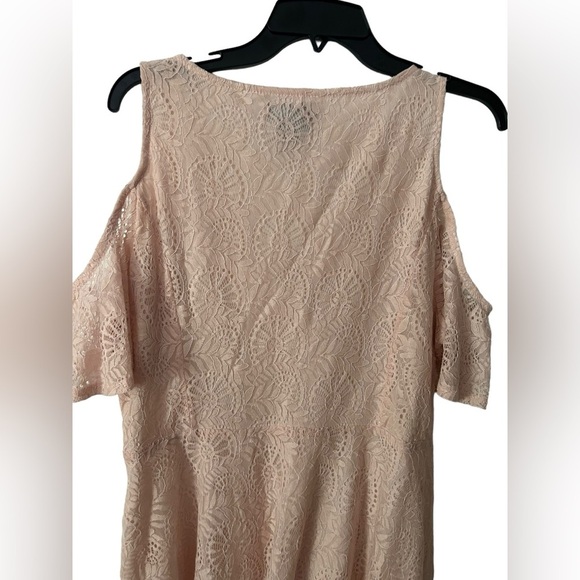 Papillon pink lace mini dress | size large | pink bohemian lace dress - Picture 5 of 6